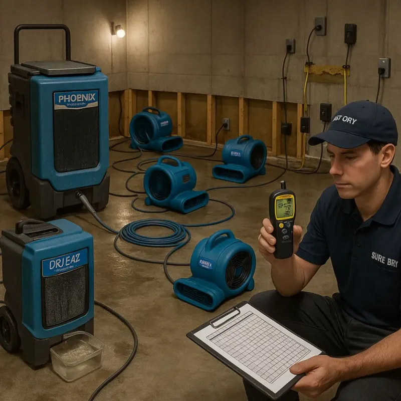 Structural Drying and Dehumidification process in Alta, IA
